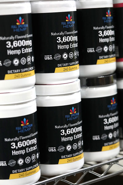 3 bottles of CBD gummies from Centuria Foods with 3600mg of hemp extract per bottle