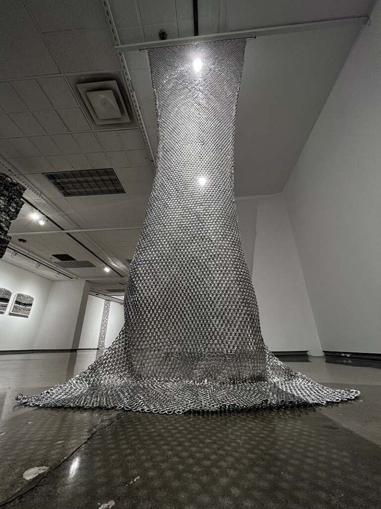 Nexus (2022) was made by Karrasch from 15,000 beverage tabs, which is says equates to 4.2 seconds of U.S. consumption